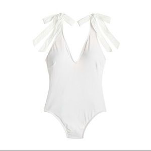 New J.Crew white Shoulder Tie One Piece